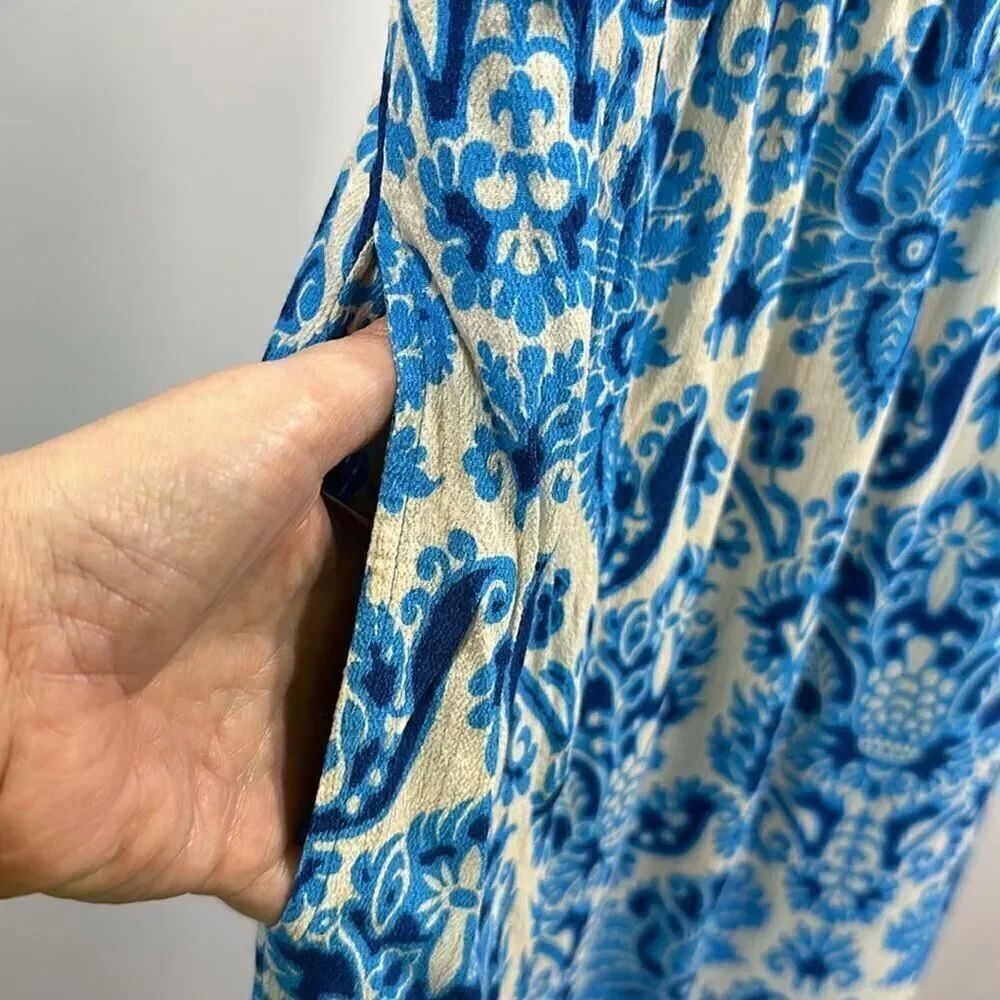 PLENTY TRACY REECE/ANTHROPOLOGIE Women’s Baroque Sundress Blue/White Extra Small - Picture 8 of 13